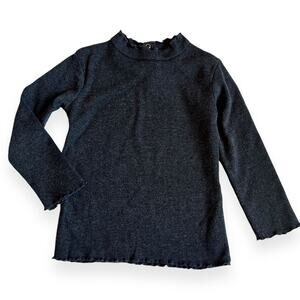 Zara Charcoal Grey Ribbed Top 2-3